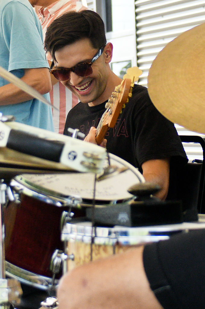 Bassist Isaac Vandyne plays a song with his band, Loose Loose